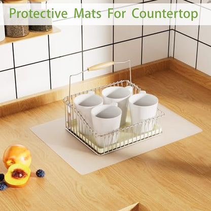 Small Translucent Silicone Mats: 7.9”x9.5” Clear Non-Slip Countertop Protector Liner - Heat Resistant Non-Stick Baking Mat 2/Pack - color: Clear(1mm 2Pcs), size: 9.5"L x 7.9"W