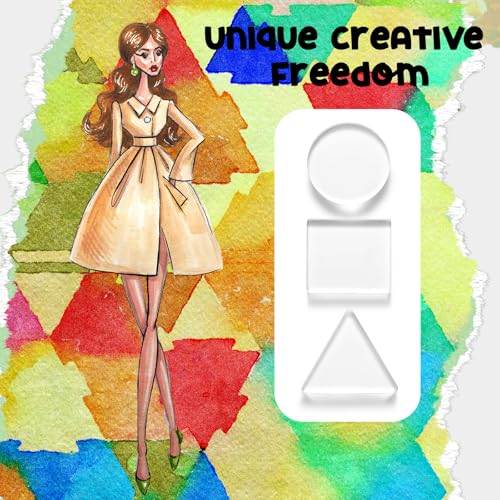 Ripeng 6 Pack Monoprinting Print Plates 3 Inch Small Gel Printing Plates Reusable Circle Triangle Square Printmaking Supplies for Art for Card Making Scrapbooking Arts and Crafts
