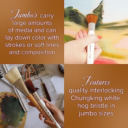 Silver Brush Limited 8036XLG Silver Jumbo Landscape Oval Brush, Large Murals, Easel Painters and Furniture, Size Extra Large, Short Handle - size: X-Large