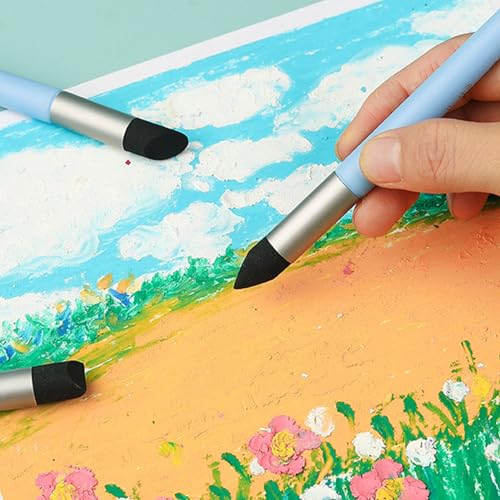 Color Shaper Paints Mixing Tool Paint Shaper Color Painting Blending Tool for Smearing Blending Highlighting Pastel Tools Soft Pastel Silicone Tools Oil Soft - color: Black 3 Pack Set