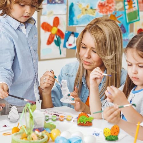 Funto Paint Your Own Dinosaurs Painting Kit, Arts and Crafts Set, STEAM Project Creative Activity DIY Toys, with 6 Figurines, 6 Paint Pots, 1 Brush - color: Jurassic, size: Ornament