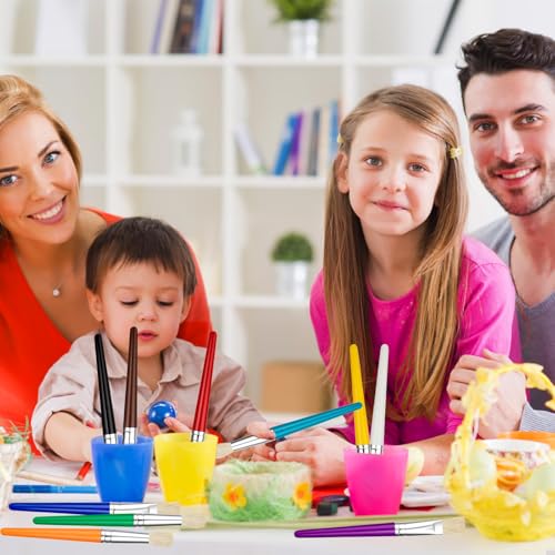 20 Pcs Kids Paint Brushes Bulk - Round & Flat, Easy Clean & Hold Toddler Brushes for Acrylic, Oil, Watercolor Washable Paint - color: 20 Pack