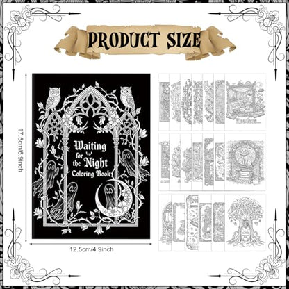 Liliful 24 Pcs Gothic Dark Romantic Coloring Book Bulk Intricate Noir Illustration Books, Ideal for Leisure Relaxation, Gothic Enthusiast Gifts & Atmospheric Creative Activities - style: Gothic