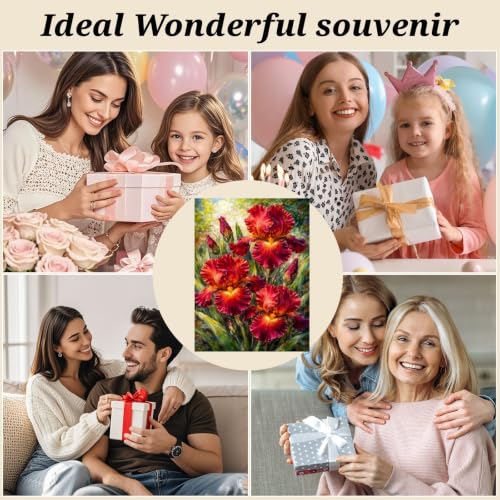 BYGFHLYW 5D Full Round Drill Diamond Painting Kits for Adults, Flower Diamond Art Kit, Diamond Dots Kits Gem Arts DIY Crafts for Home Wall Deco Present, 12x16Inch - color: KM1143-1