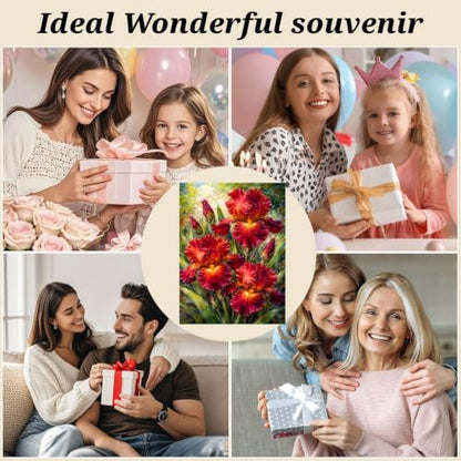 BYGFHLYW 5D Full Round Drill Diamond Painting Kits for Adults, Flower Diamond Art Kit, Diamond Dots Kits Gem Arts DIY Crafts for Home Wall Deco Present, 12x16Inch - color: KM1143-1
