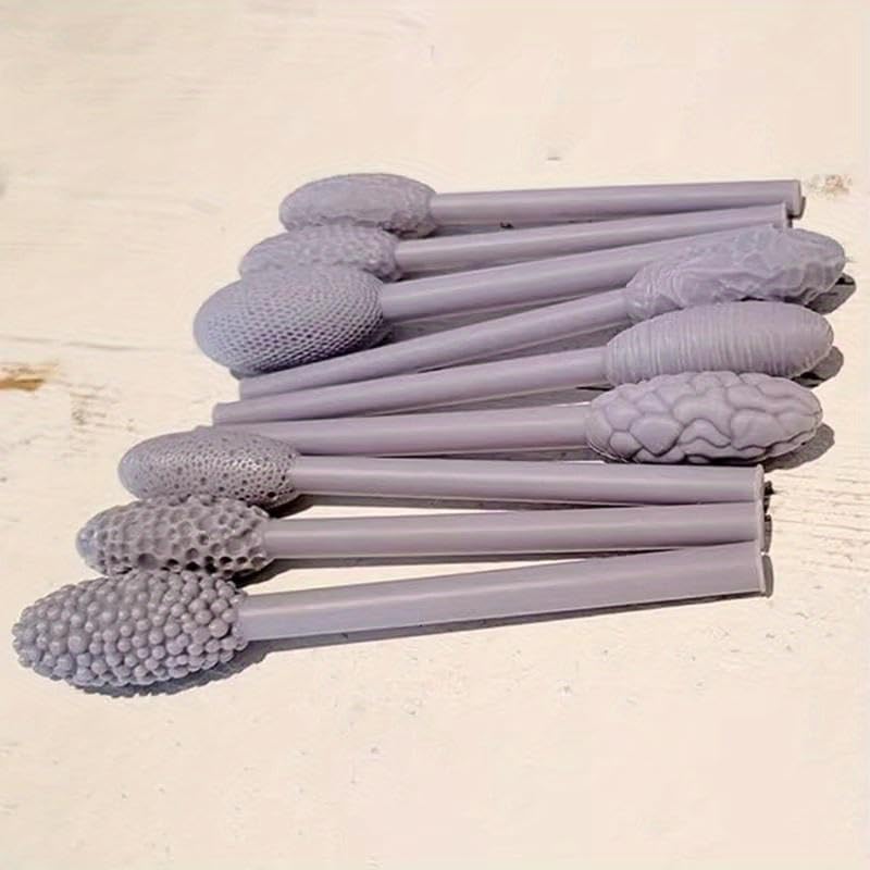 9-Piece Clay Texture Roller Set – Plastic Pattern Rollers for Polymer Clay, Pottery & Ceramic Art, Embossing Plaid & Texture Tools