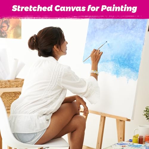Stretched Canvas for Painting, 2Pack 36X48 Large Canvas for Painting, 15 Oz Triple Primed 2/3" Profile Cotton Professional Artist Quality Blank Canvas,Ready to Paint, Art Supplies for Acrylic, Oil - size: 24x36" - 2Pack