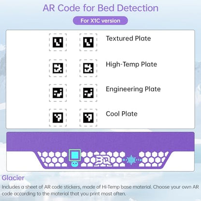 BIGTREETECH BIQU CryoGrip Pro Glacier-Purple for Bambu-Lab P1P/P1S/P2S/X1C/X2D/X1E/A1 3D Printers 257x257MM Panda Build Plate Double Sided Upgrade Removable Surface Platform - style: Glacier-Purple(P1P/P1S/P2S/X1C/X1E/A1)