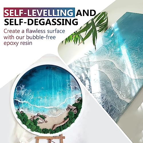 Epoxy Resin 1 Gallon Kit, Crystal Clear Epoxy Resin High Gloss, Easy Mix 1:1 Bubbles Free Art Resin for Coating and Casting, Countertop, Table Top, River Tables, Jewelry, Craft DIY, Molds - size: 1 Gallon