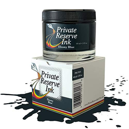 Private Reserve Premium Fountain Pen Ink, 60ml Bottle, Ebony Blue | Premium fountain pen ink with smooth flow, rich color, and reliable everyday writing performance. - color: Ebony Blue