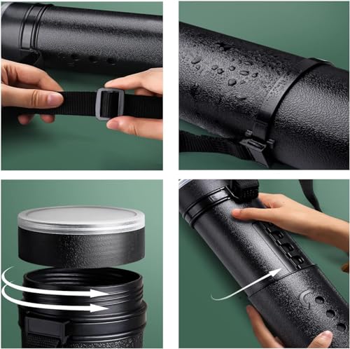 2Pack Expandable Poster Tube with Strap | Poster Storage Tubes Expand from 24.5" to 40" ,Waterproof Telescoping Blueprint Art Document Transport Carrying Tube - color: Blue