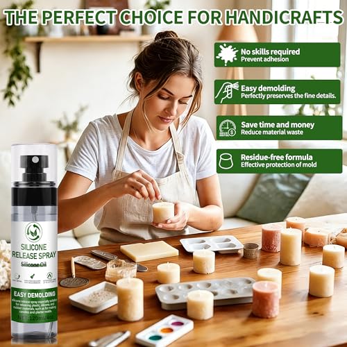 2 Pcs 120ML Mold Release Spray for Resin Molds – Water-Based Silicone Release & Protectant for Silicone and Epoxy Resin Molds, Fast-Drying Non-Stick for Easy Demolding & Longer Mold Life - color: 240ml