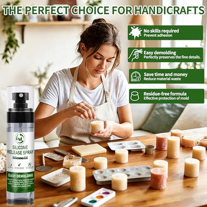2 Pcs 120ML Mold Release Spray for Resin Molds – Water-Based Silicone Release & Protectant for Silicone and Epoxy Resin Molds, Fast-Drying Non-Stick for Easy Demolding & Longer Mold Life - color: 240ml