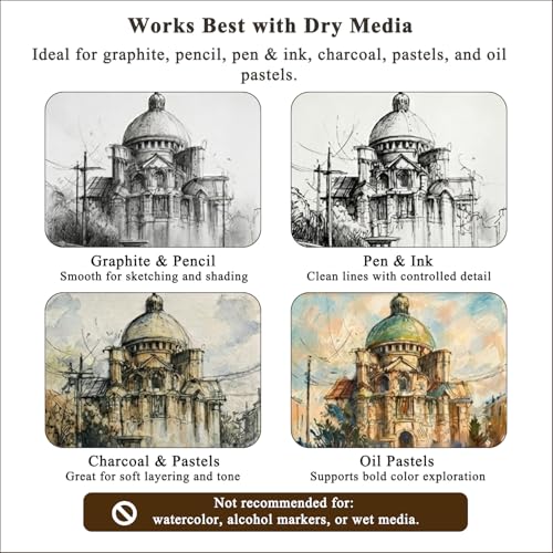 9"X12" Sketch Book Bulk, Top Spiral Bound Sketch Pad, 3 Pack 100 Sheets Each (68lb/100gsm), Acid Free Art Sketchbook Artistic Drawing Painting Writing Paper for Kids Adults Beginners Artists - color: Brown, size: 9" x 12" (Pack of 3)