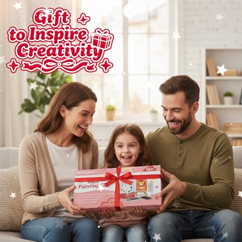Falling in Art 52Pcs Acrylic Paint Set with Table Easel, Art Painting Kit with Acrylic Paints, Canvas Panels, Paintbrushes, Canvas Supplies Kit for Kids, Adults, Beginners, and Artists, Red - color: Red
