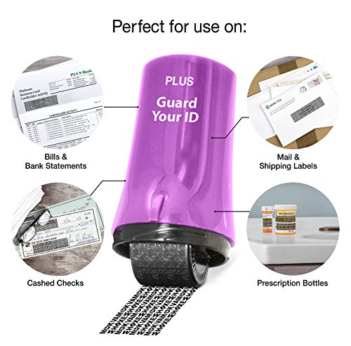 Identity Theft Protection Roller 3-Pack Advanced 2.0 Security Stamp by Guard Your ID (Regular 3-Piece, Purple) - color: Purple, size: Regular 3-Pack