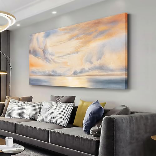 Glvzygy Abstract Wall Art Nature Scenery Wall Decor Sky Clouds Sunset Wall Art Prints Canvas Painting Wall Decor Artwork for Home Room Bathroom Living and Office Home Decor Wall 29"x58" - color: Pink, size: 58"L x 29"W