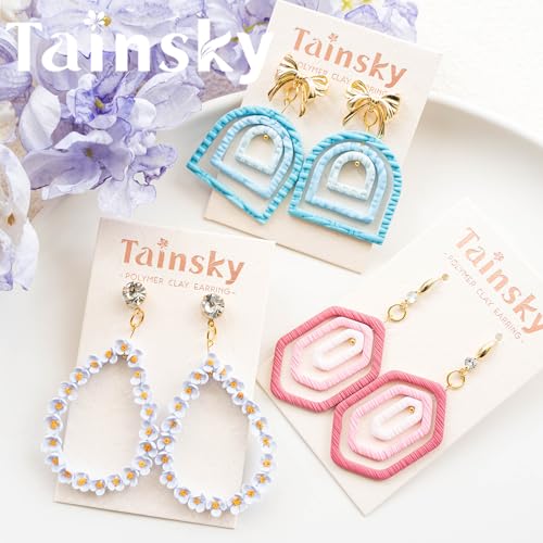 Tainsky Organic Shapes Clay Cutters for Polymer Clay Jewelry, 15 Shapes Basic Shapes Polymer Clay Cutters for Earrings - color: Basic-B