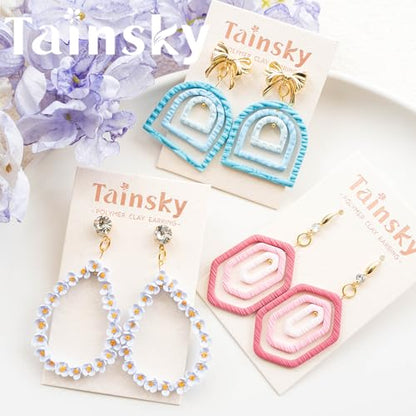 Tainsky Organic Shapes Clay Cutters for Polymer Clay Jewelry, 15 Shapes Basic Shapes Polymer Clay Cutters for Earrings - color: Basic-B