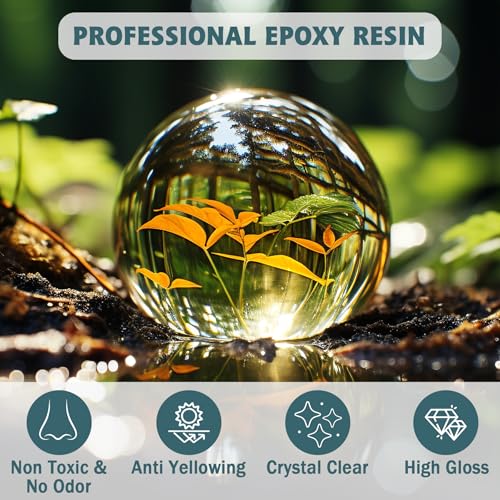 IGaiety Epoxy Resin, 64 OZ Epoxy Resin Kit, Fast Curing Clear Casting and Coating Epoxy Kit No Yellowing High Gloss Craft Resin for Wood Table Top, DIY Art Crafts (32 OZ+32 OZ) - size: 64 OZ