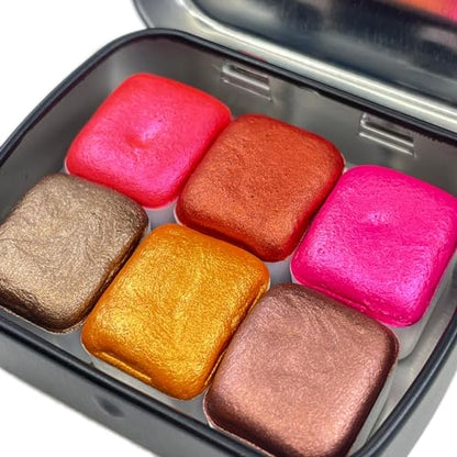 IUILE Handmade Watercolor Paints - Autumn 2022 Half Pan Set (6 colors) - color: Autumn 2022