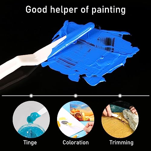 30Pcs Plastic Spatula Palette Knives, Palette Knife Set Thin and Flexible Art Knife Tools Pallet Knife for Acrylic Paint Painting Knife Mixing,Spreading,Scratching,Layering Colors,Watercolor Painting