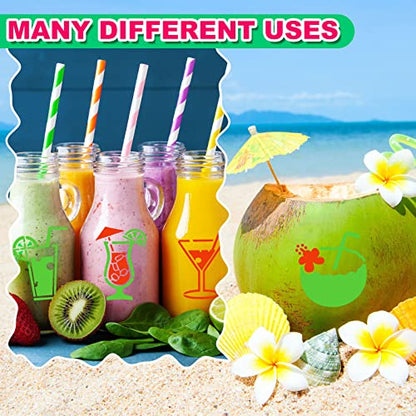80 Pieces 3 x 3 Inch Summer Hawaii Themed Reusable Plastic Art Craft Kits for DIY Painting Art Projects Wood Wall Floor Fabric Furniture Tile Holiday Stencils Decorations Beach Stencils Craft Kits - style: Summer