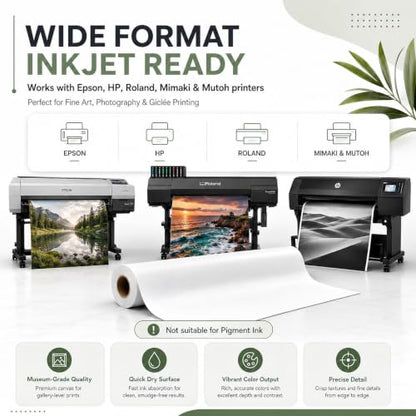 Premium Polyster Canvas Roll, Canvas Paper for Printing, Quick Dry, Wide Format Inkjet Printer Compatible, Paper Roll, Perfect for Fine Art, Photography, Giclée Printing, Archival Quality Prints - size: 36"x100' 300GSM Polyester Solvent ECO-Glossy