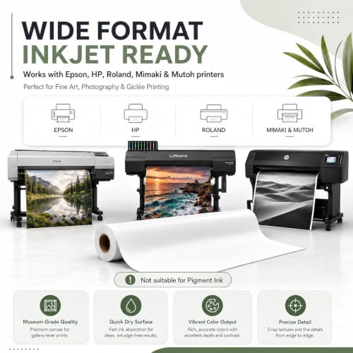 Premium Polyster Canvas Roll, Canvas Paper for Printing, Quick Dry, Wide Format Inkjet Printer Compatible, Paper Roll, Perfect for Fine Art, Photography, Giclée Printing, Archival Quality Prints - size: 36"x100' 300GSM Polyester Solvent ECO-Glossy