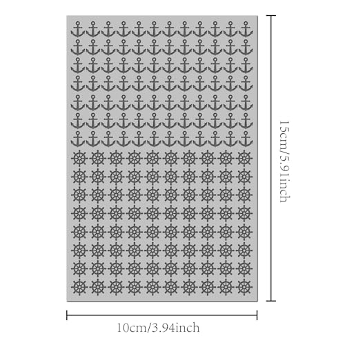 Anchor Polymer Clay Texture Mat - Summer Navigation Rudder Texture Sheet for Polymer Clay Jewelry Making, Earring Charms, DIY Craft Supplies - style: marine anchor