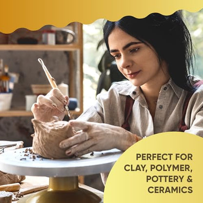 30 Pcs Clay Tools & Pottery Tools Kit, Professional Polymer Clay Sculpting Tools for Air Dry Clay, Ceramics Tools and Modeling Tools, Includes Wire Cutter, Ribbon Tool, Potter’s Rib & Clay Carving Set - size: Pack of 30