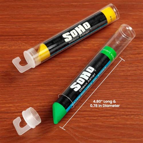 Soho Urban Artist Water Soluble Oil Sticks for Artists – Permanent Green Light Oil Paint Stick - 37 ml - No Brushes or Solvents Needed, Paint Any Primed Surface, Water Clean-Up, Non-Toxic, 4.8 x 0.78 - color: Permanent Green Light