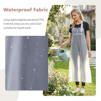 Nanxson TPU Waterproof Apron Lightweight Work Apron with Adjustable Buckle | Liquid Resistant,Neck buckle design,Easy to clean,Unisex,Butcher Apron for Dishwashing Grooming,Halloween - color: Transparent