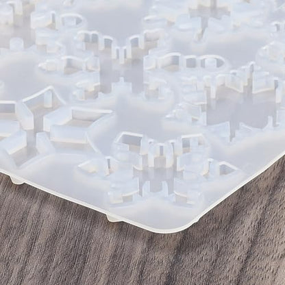 1PC Snowflake Pendant Silicone Molds Christmas Resin Epoxy Casting Molds for Earring Necklace Keychain Charms Pendants Jewelry Making DIY Gem Cabochon Craft Supplies White 115x113x4.5mm - color: White-22