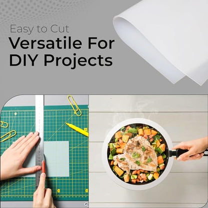 Exactly Rubber - Translucent Silicone Sheet, 50A Durometer Rubber Sheet, Semi Clear Silicone, Resistant -80 to 450°F, Food-Grade Silicone Placemat, 450% Elongation, Made in The USA, 1/32 x 3 x 9” - size: 1/32 x 3 x 9