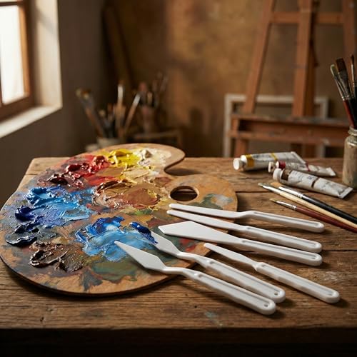 30 Pcs Outstanding Plastic Palette Knife Collection - Reliable Painting Spatula Set. Beautiful Flexible Mixing Scrapers Featuring Excellent Texture Art Supplies.