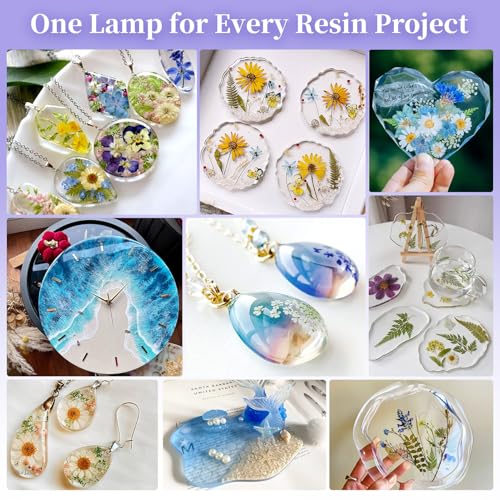ZEROMX UV Light for Resin, 38W 38 LED Small Double Sided Curing Lamp with Timer, Fast No-Flip and Simultaneous Processing, Portable Collapsible Chamber for Jewelry Making,DIY Crafts