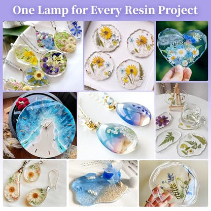 ZEROMX UV Light for Resin, 38W 38 LED Small Double Sided Curing Lamp with Timer, Fast No-Flip and Simultaneous Processing, Portable Collapsible Chamber for Jewelry Making,DIY Crafts