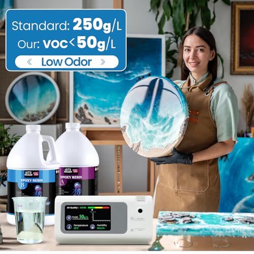 2 Gallon Epoxy Resin with Pumps, Bubble Free Resin Epoxy Kit, Crystal Clear Epoxy Resin and Hardener for DIY Art, Molds,Craft - size: 2 gallon