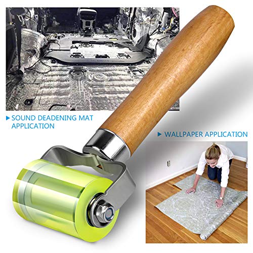LUMITECO Bearings Equipped Automotive Car Audio Sound Deadening Application Wheel Roller, Heat Abatement Mat Wallpaper Application PU Smoothing Tool Seam Roller
