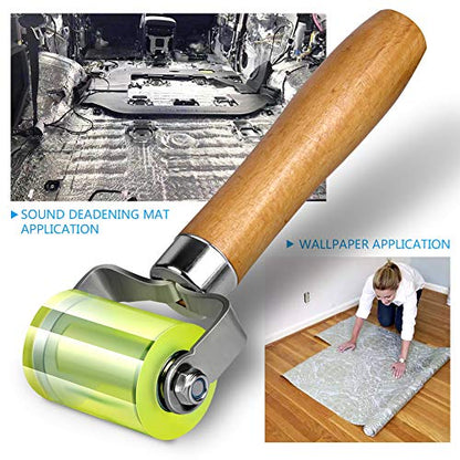 LUMITECO Bearings Equipped Automotive Car Audio Sound Deadening Application Wheel Roller, Heat Abatement Mat Wallpaper Application PU Smoothing Tool Seam Roller