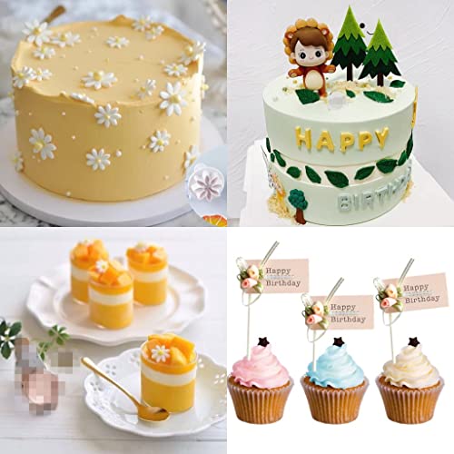 Flower Cookie Cutters,Cake Tools 44 Pcs Snowflake Cookie Cutter Cloud Fondant Cake Plunger Sugarcraft Flowers Leaf Butterfly Heart Shape Decorating Mold DIY Icing Plunger Cutters - color: Flower Cutters