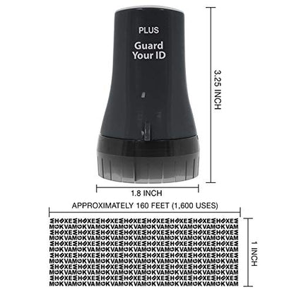 Guard Your ID Wide Advanced Roller 2.0 Identity Theft Prevention Security Stamp Black - color: Black, size: wide
