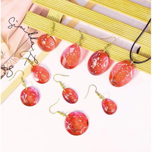 3 PCS Resin Jewelry Mold Kit with Hole Earring Silicone Mould Waterdrop Oval Pendant Molds Stars Moon Clouds Necklace Moulds for DIY Pendant Earrings Necklace Keychains Jewelry Making (3 Styles)