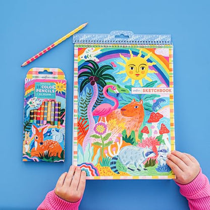 eeBoo: Capybara & Sun Spiral Bound Blank Sketchbook - 60 Pages, 140 GSM/95 LB Paper, 8.5x11, Eco-Friendly, Kids Art Supplies - style: Capybara & Sun