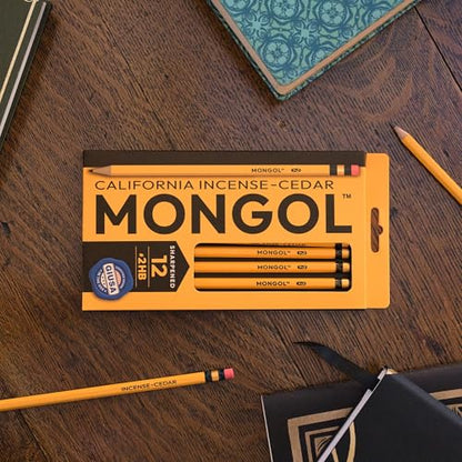 Mongol Classic Incense Cedar #2 Pencil - 12-Pack – Pre-sharpened, European Graphite Core, US Grown Cedar, Smudge Free Eraser – Nontoxic PMA Certified - size: 1 Count (Pack of 12)
