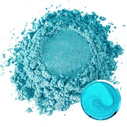Matio Mica Powder, 1.8oz/ 50g Granite Blue Pearlescent Effect Mica Powder for Epoxy Resin Natural Color Pigment for Soap Making, Bath Bomb, Candle Dye, Resin Craft, Paint,Nails,Jewelry, Slime Pigment - color: Granite Blue
