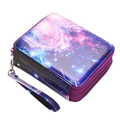 Portable Colored Pencil Case-72 Slots Colored Pencil Case Organizer with Zipper for Watercolor Pens or Markers, Pencil Case Organizer for Artist - color: Milky way-pp