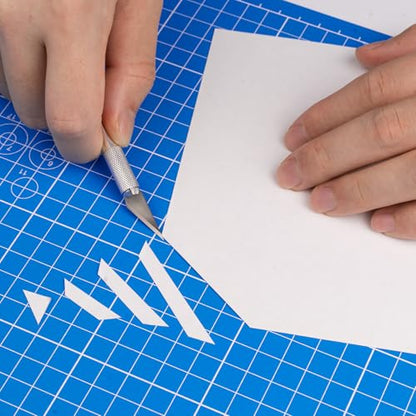 DIYSELF Cutting Mat 8in×6in, Self Healing Cutting Mat, A5 Rotary Cutting Mats for Crafts Sewing Hobby Fabric Project, 5-Ply Craft Cutting Board Double Sided, Craft Mat, Matting & Mounting Materials - color: Blue, size: 8"L x 6"W