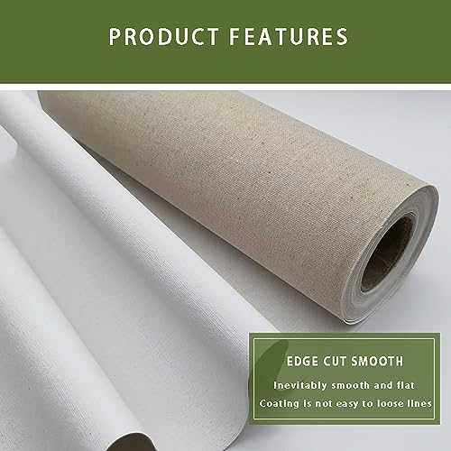 Professional Canvas Roll for Painting, Linen Material, Durable and Acid-Free, Acrylic Oil Painting Blank Canvas, Ideal for Painters - size: Width 57cm